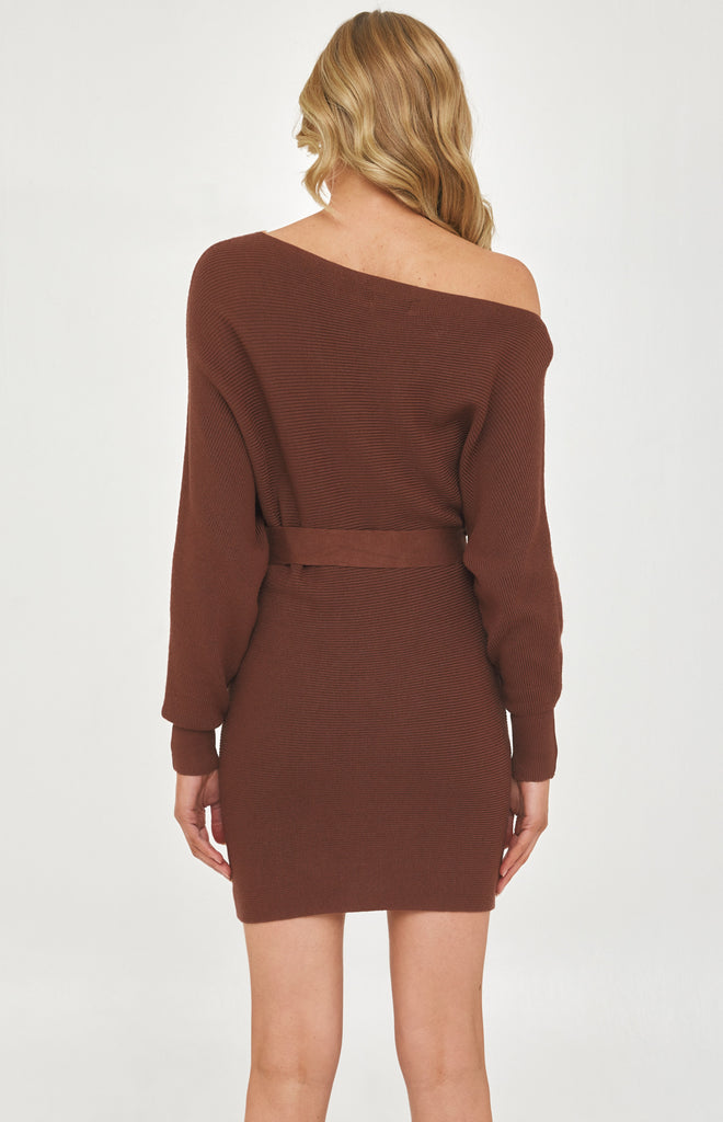 Millie Knit Mini Dress - Mocha